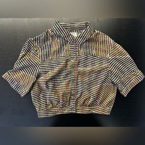 Urban Outfitters Black and Green Patterned Shirt